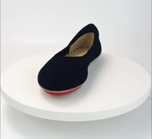 Load and play video in Gallery viewer, Charcoal Black Velvet Whisper Ballerina Flats
